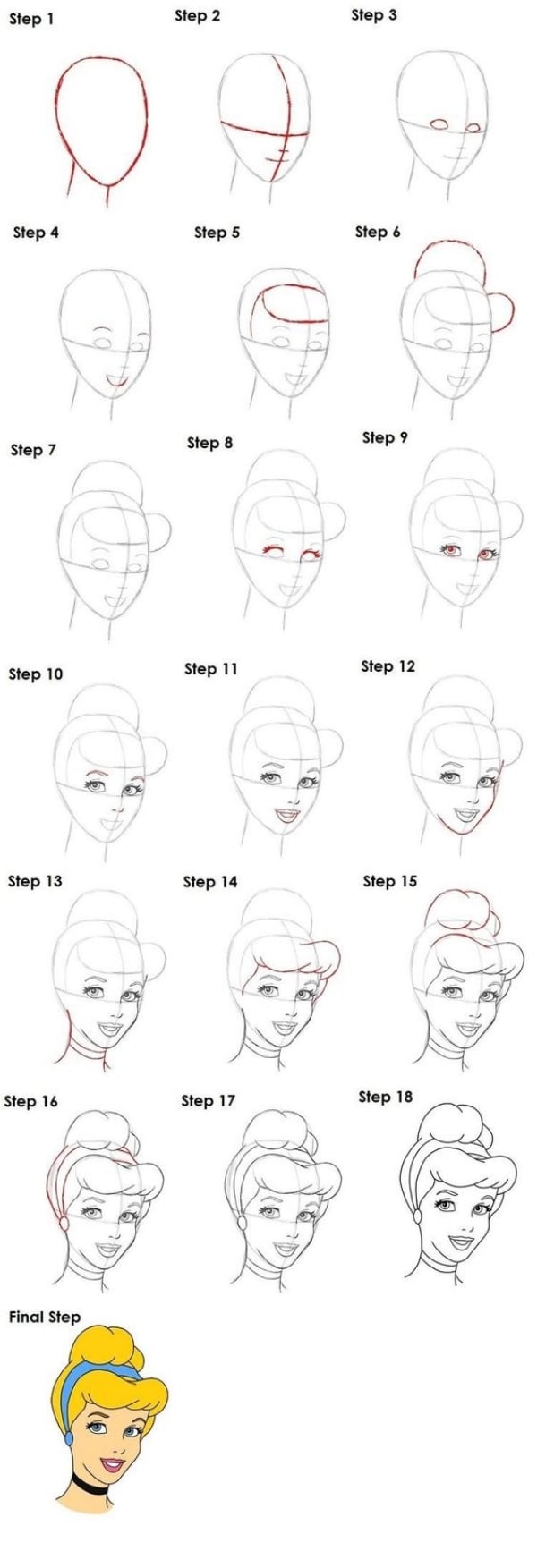 Easy Step by Step Tutorials to Draw a Cartoon Face 1