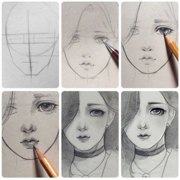 how to draw cartoon girl faces