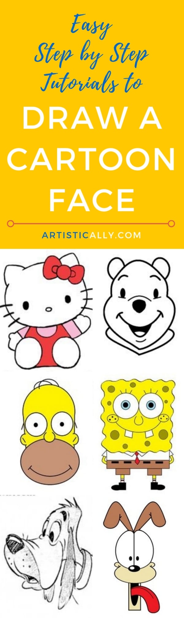40 Easy Step by Step Tutorials to Draw a Cartoon Face | Artisticaly